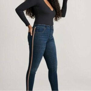 Abercrombie & Fitch Dark Blue Jeans with Orange Stripe Size 26